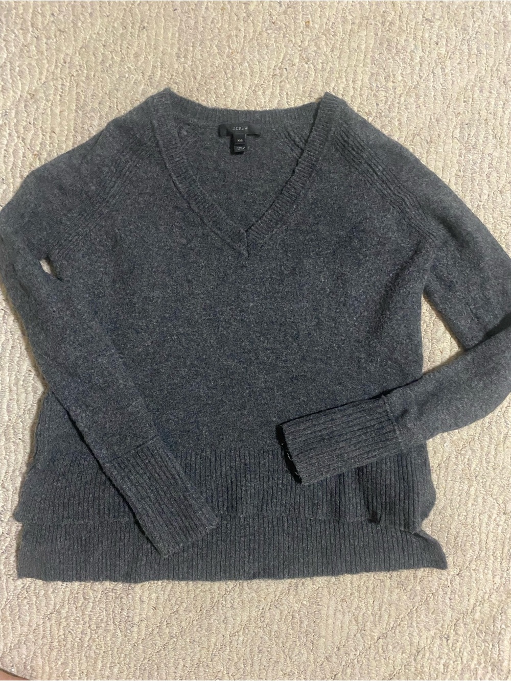 J. Crew Men's V-Neck Sweater in Charcoal